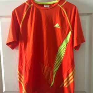 Neon orange Adidas workout shirt